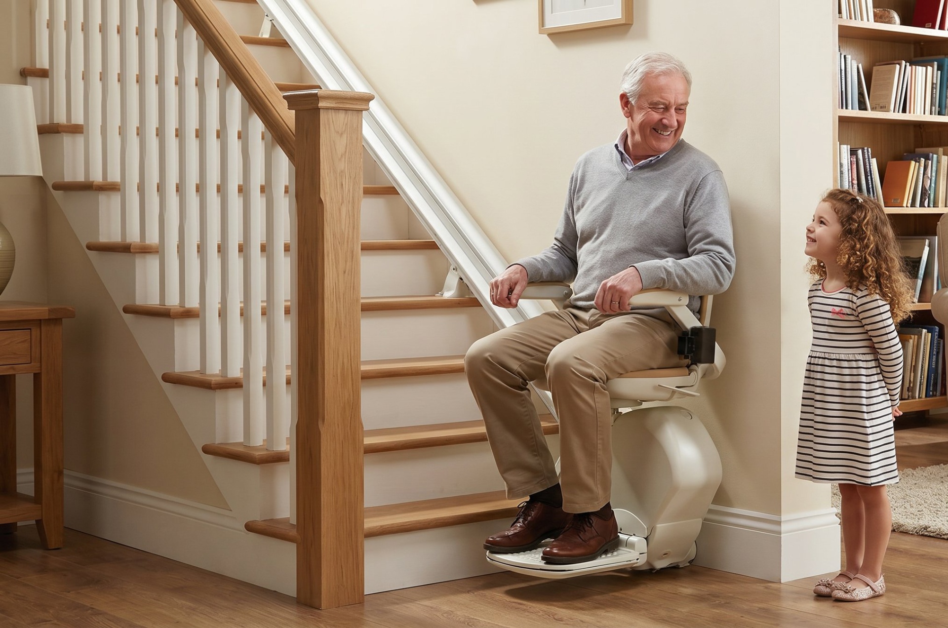 Reconditioned stairlift fitted to a home staircase